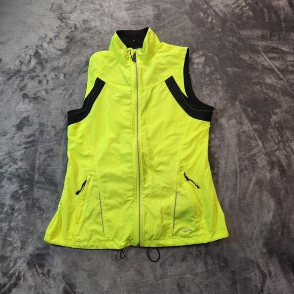 Brooks Jackets & Blazers - Brooks Vest Womens L Yellow Running Safety Essential Nightlife High Visibility
